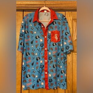 Chicago White Sox Beggars Pizza Button Up Hawaiian Shirt SZ XL